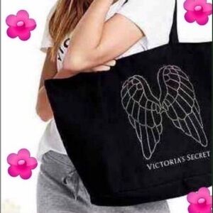 Victoria's Secret Black Tote with Angel Wings
